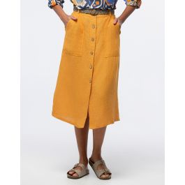 Robe midi plissée en lin - Femme | MANGO Maroc