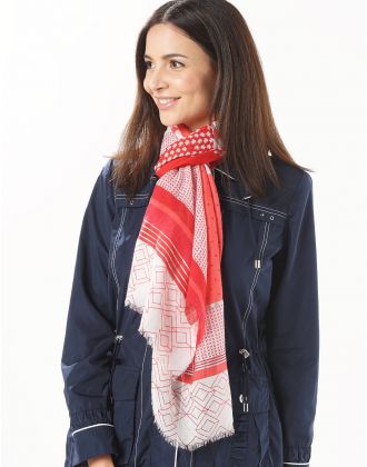 Foulard imprimé rouge