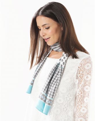 Foulard imprimé turquoise
