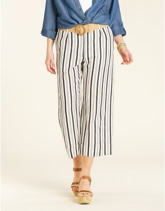 Pantalon large beige