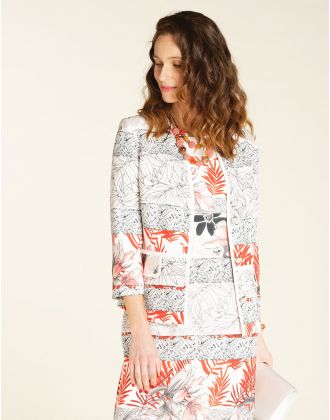 Veste chic imprimée écru