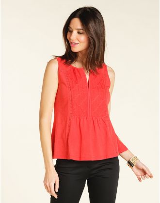 Débardeur coton rouge