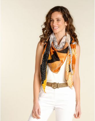 Foulard grand carré jaune