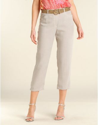 Pantalon droit 7/8e beige