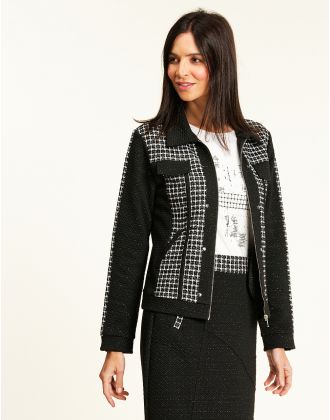Veste chic jacquard noir