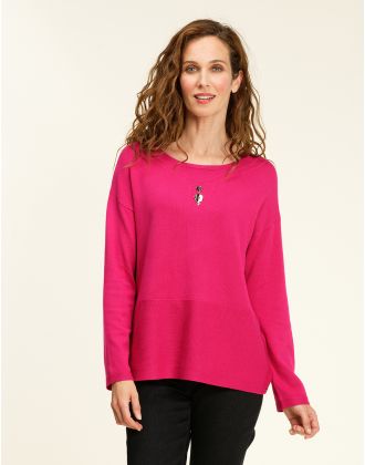 Pull tunique fuchsia