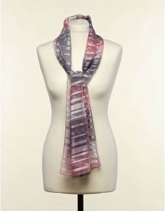 Foulard plissé rose, bleu