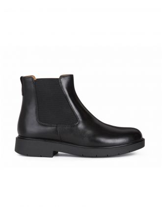 Bottines cuir lisse noir