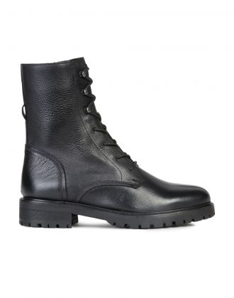 Bottines hautes cuir noir