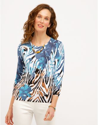 Pull bleu fantaisie