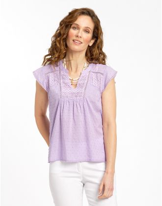 Top parme coton plumetis