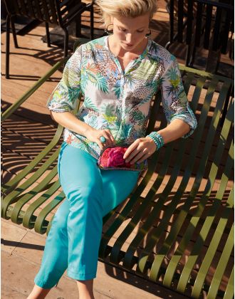 Pantalon 7/8e vert menthe