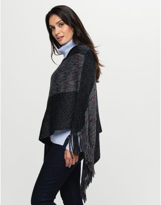 Poncho asymétrique gris