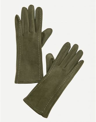 Gants kaki aspect daim