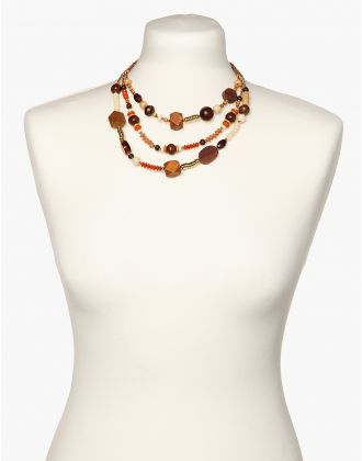 Collier triple marron