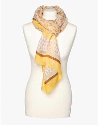 Foulard jaune imprimé
