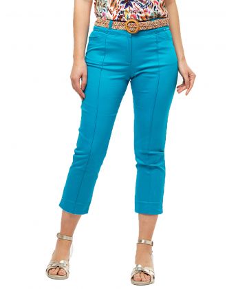 Pantacourt bleu stretch