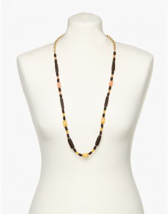 Collier sautoir marron