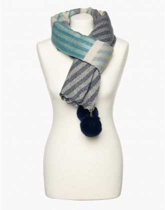 Echarpe bleu à rayures