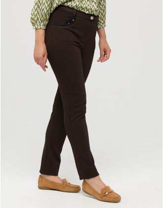 Pantalon slim marron