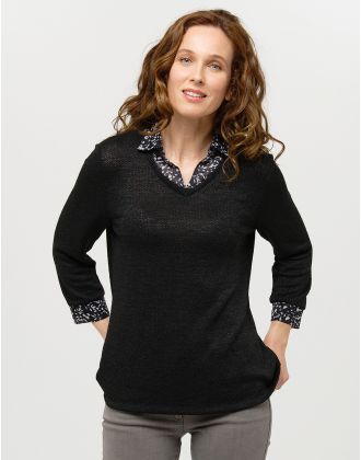 Pull chemisier noir