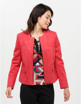 Veste suédine rouge