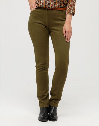 Pantalon suédine kaki