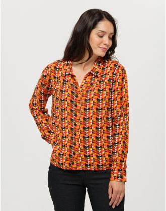 Chemise fluide orange