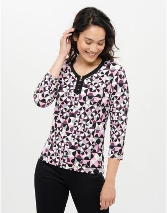 T-shirt rose noir motifs