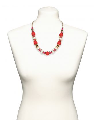 Collier perles rouges