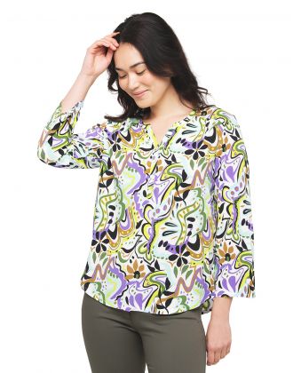 Blouse imprimée blanc