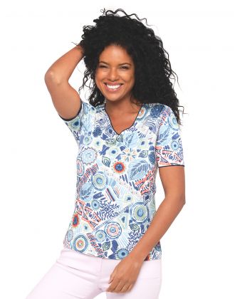 T-shirt motif bleu