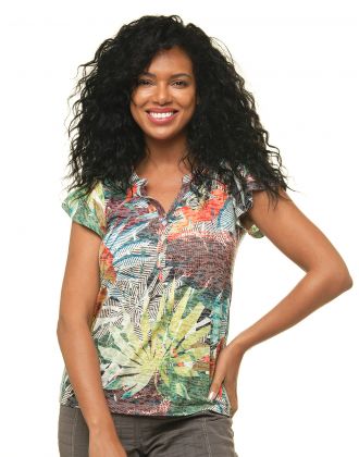 T-shirt vert en dévoré
