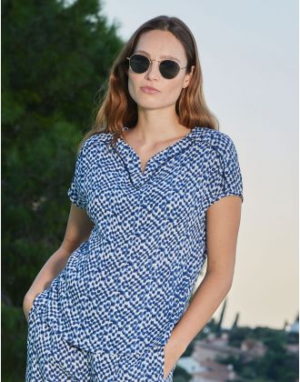 Blouse imprimé bleu