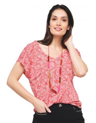 T-shirt rouge imprimé