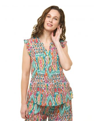 Blouse imprimée vert