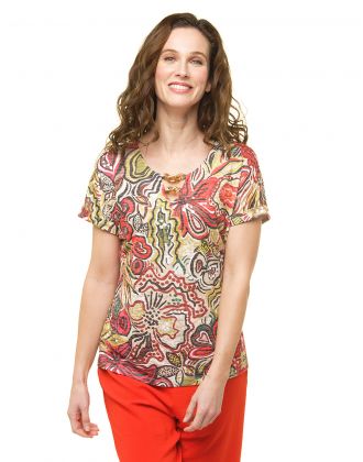 T-shirt vert imprimé