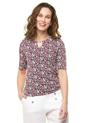 T-shirt rose imprimé