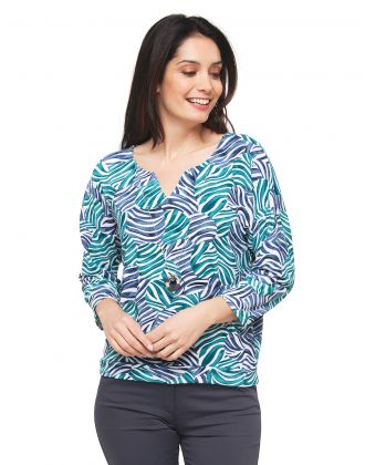 T-shirt bleu et vert