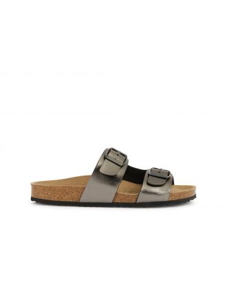 Sandales cuir argenté