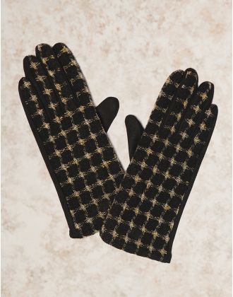 Gants carreaux noir