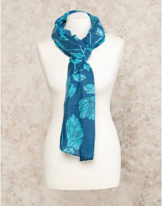 Foulard bleu imprimé