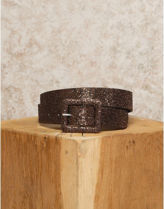 Ceinture strass marron