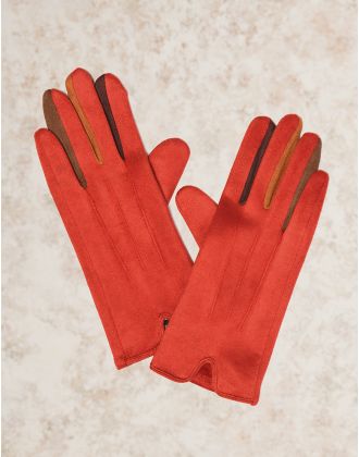Gants fins chauds rouge