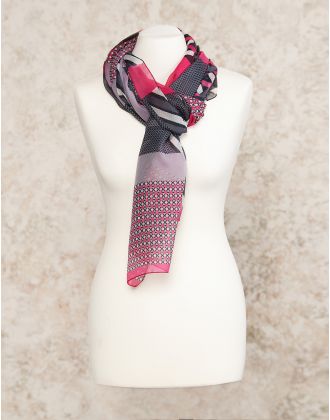 Foulard rose imprimé