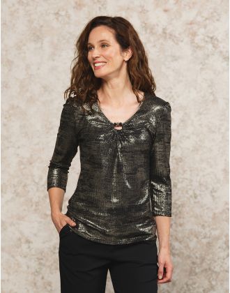 T-shirt lamé doré