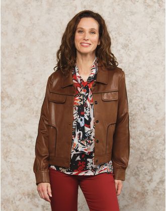 Veste souple suédine brun