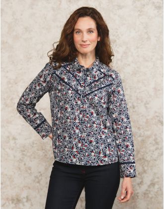 Chemisier fleuri coton