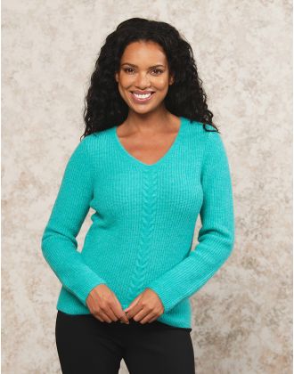 Pull mélange laine vert