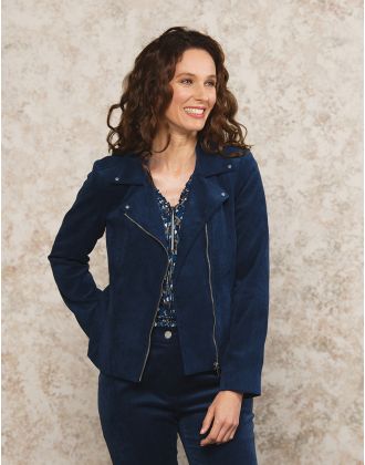 Veste velours côtelé bleu